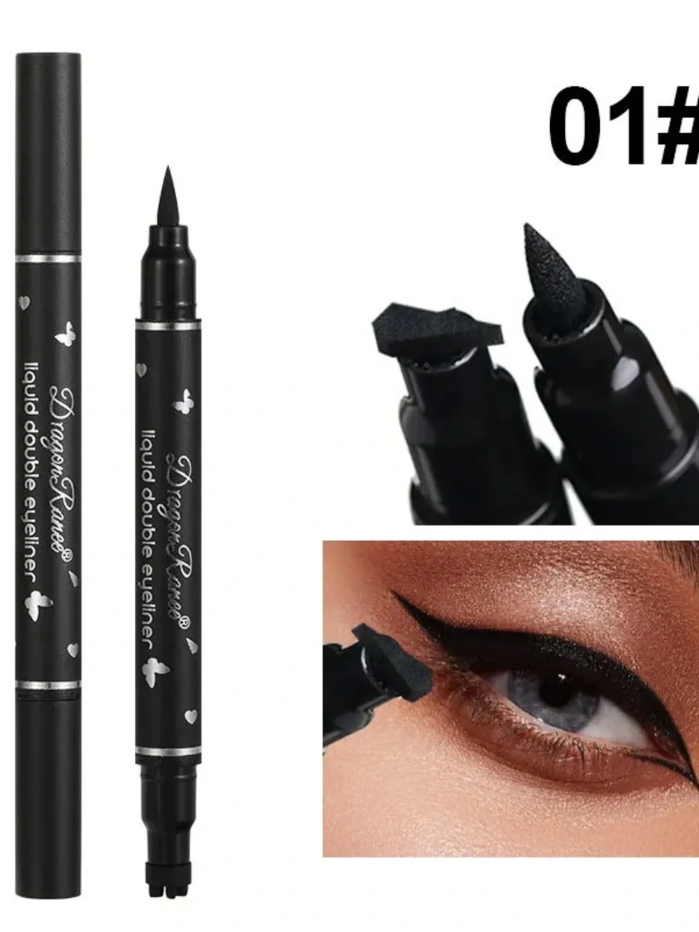 Black Liquid Double Eyeliner Pen - Black *Wing stamp